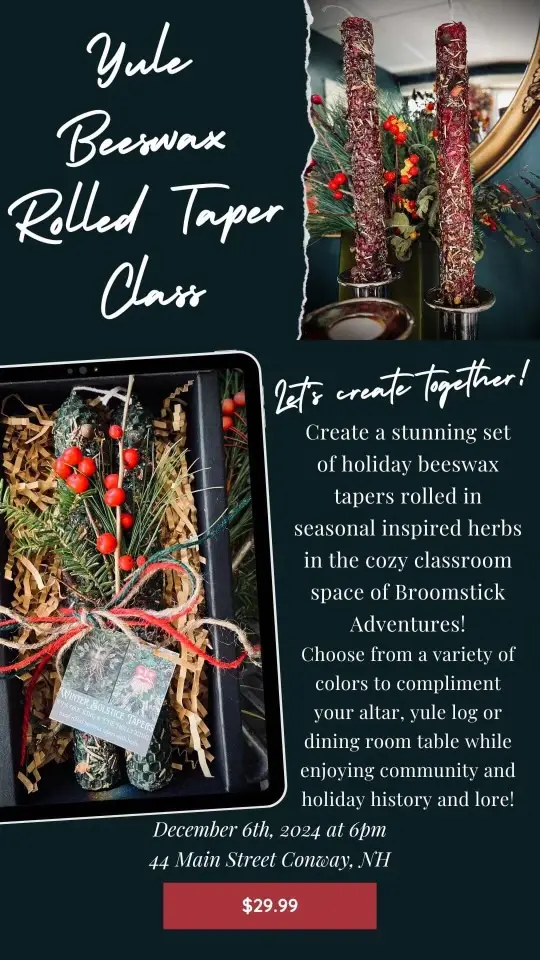 Yule Beeswax Rolled Taper Class - Conway - 6 Dec 2024 - 6pm