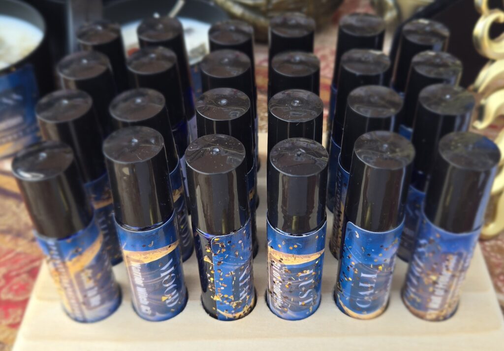A display of all of our roll-on oil products